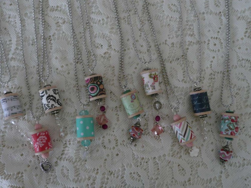 Regular sized spool necklaces.